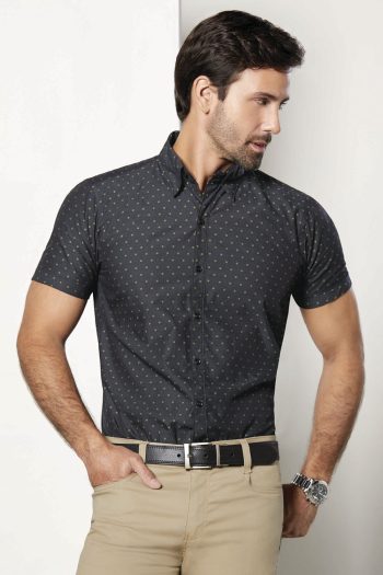 Camisa Navigation - Slim Fit - Algodón - Negro Print Ocre, XL