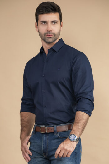 Camisa Premium Vermont - Slim Fit - Twill - Azul Turqui, 2XL