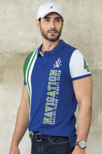 Polo Bloques Ocean Crew N97 - Azul Rey/Verde, XL