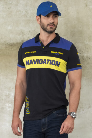 Polo Bloques Ocean Crew - Negro/Amarillo, XLG