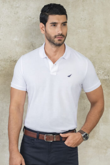 Polo Maritime Ocean - Pique Stretch - Blanco, XL