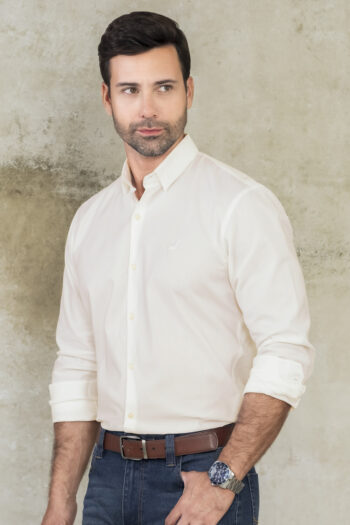 Camisa Madison - Slim Fit - Cotton Poplin - Ivory, XL