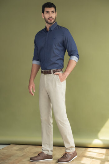 Camisa Premium Hudson - Modern Fit - Algodon Pima - Azul Indigo, XL