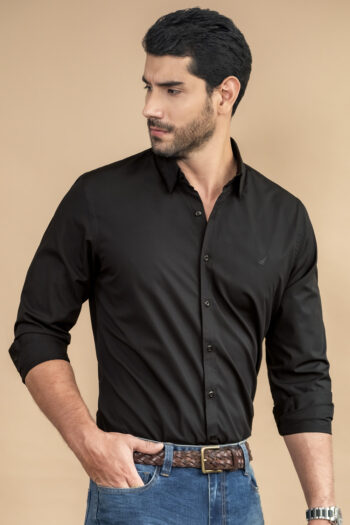 Camisa Premium Michigan - Modern Fit - Algodon Pima - Negro, XL
