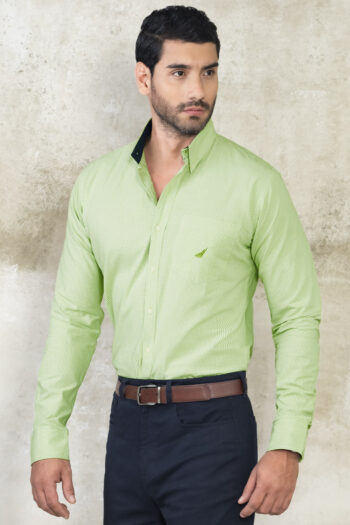 Camisa Bridgeport Cuadros - Regular Fit - Algodon Poplin - Cuadro Mini Verde, XL