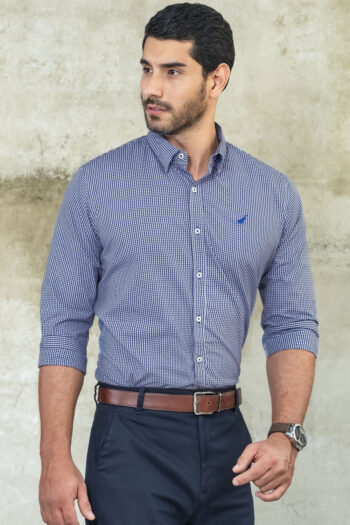 Camisa Nantucket Cuadros - Modern Fit - Poplin - Cuadro Mini Turqui, XL